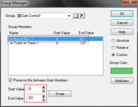 Step 19 - Change the range for the gain plug-in Step 19 - Change the range for the gain plug-in